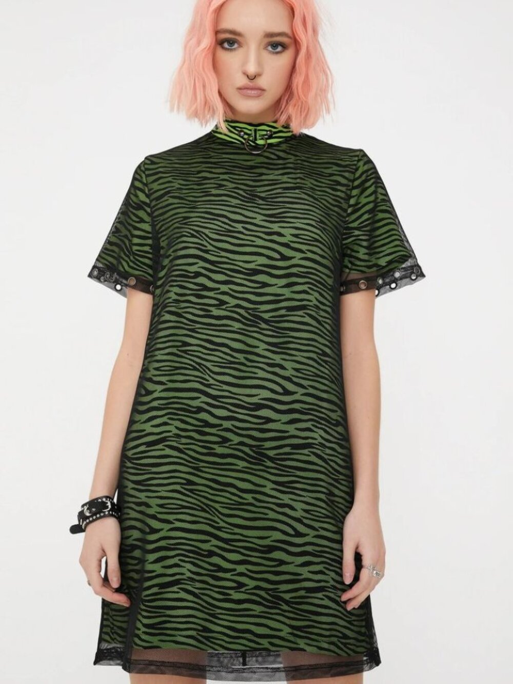 Disturbia Dazed Z*bra Mesh Dress